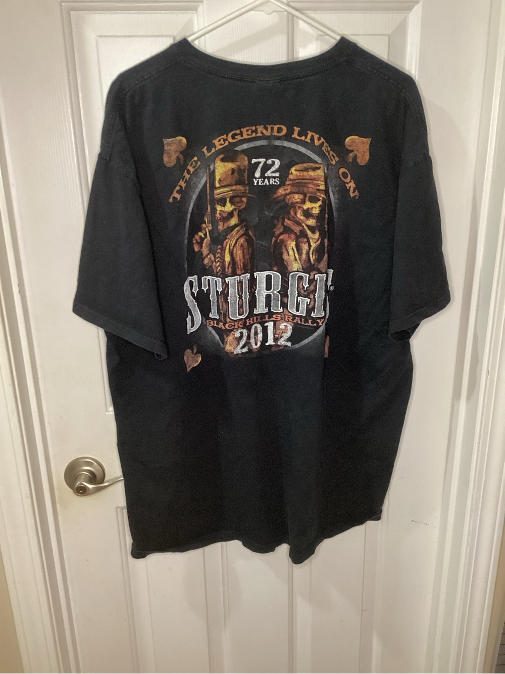 Sturgis Black Hills Rally 2012 Skull Cowboy Graphic T-Shirt Adult 2XL Biker - Picture 2 of 8